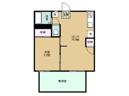 星の宮ガーデンハイツ(1LDK/1階)の間取り写真