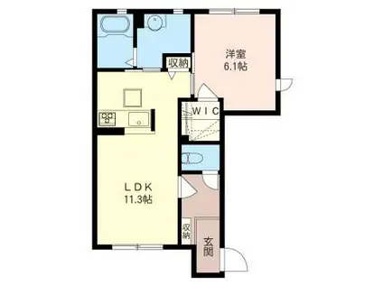 GREENFIELD・C(1LDK/1階)の間取り写真