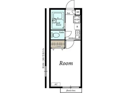 リリックコート自由が丘(1K/1階)の間取り写真