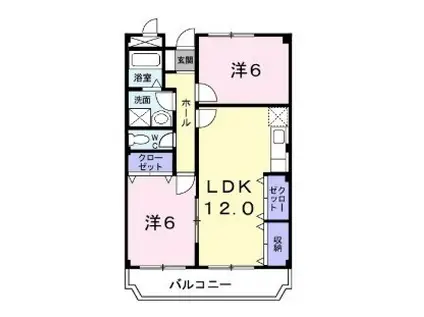 フリーダム中村(3DK/3階)の間取り写真