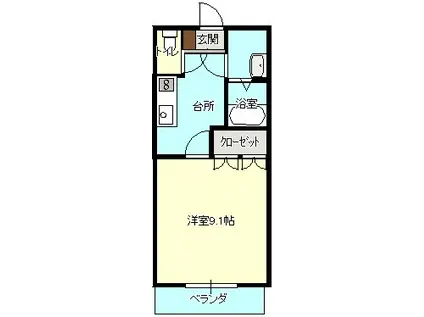 アビタ中原(1K/2階)の間取り写真