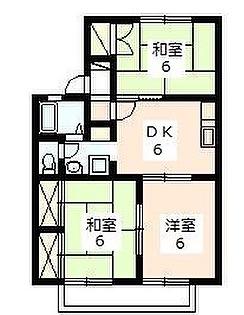 第2コンチェルトB(3DK/2階)の間取り写真