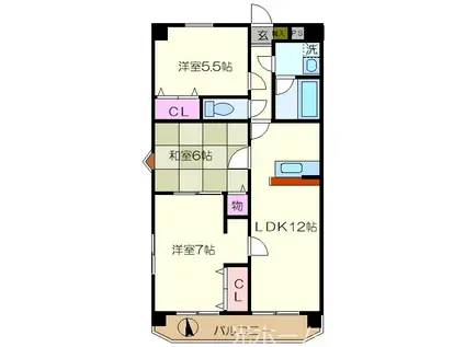 ソレーユ東所沢(3LDK/2階)の間取り写真