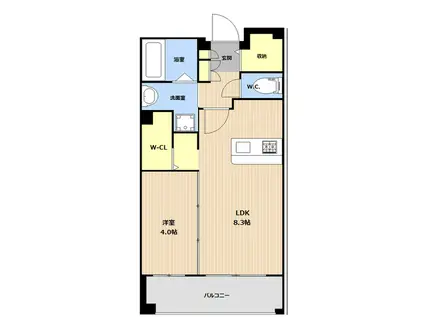 FELIZ ASATO(1LDK/4階)の間取り写真