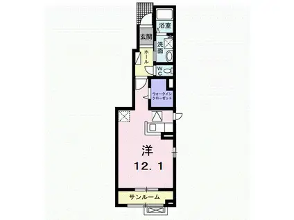 ＩＲいしかわ鉄道 森本駅 徒歩24分 2階建 築10年(ワンルーム/1階)の間取り写真