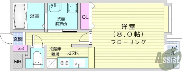 マルタⅠ(1K/1階)の間取り写真