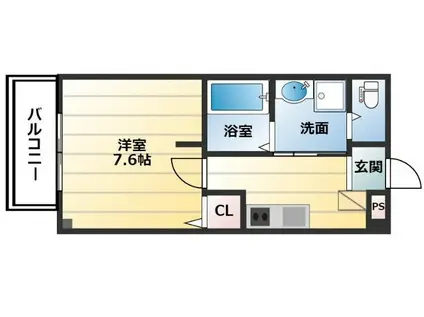 エヌエムキャラントヌフ(1K/4階)の間取り写真