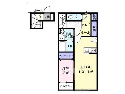 OTネクスト雷神III(1LDK/2階)の間取り写真