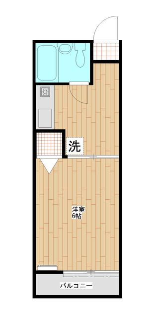 サンシャイン(1K/2階)の間取り写真