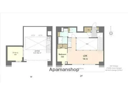 S-RESIDENCE松屋町ASENCE(1SLDK/2階)の間取り写真
