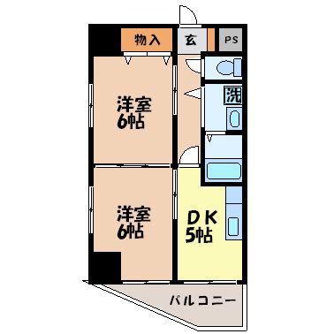 フォーサイト千歳(2DK/7階)の間取り写真