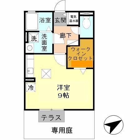 レセンテ東新町(ワンルーム/1階)の間取り写真