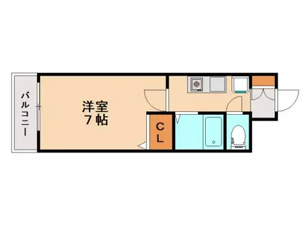 コリール白木原(1K/4階)の間取り写真