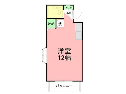 第5野本ビル(ワンルーム/2階)の間取り写真