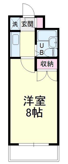 中沢CHG(1K/4階)の間取り写真