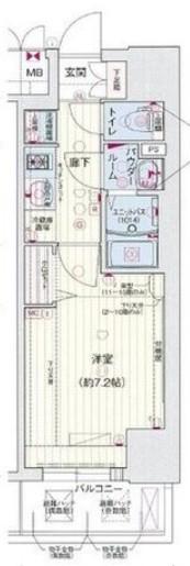 プレサンス久屋大通公園セラフィ(1K/3階)の間取り写真