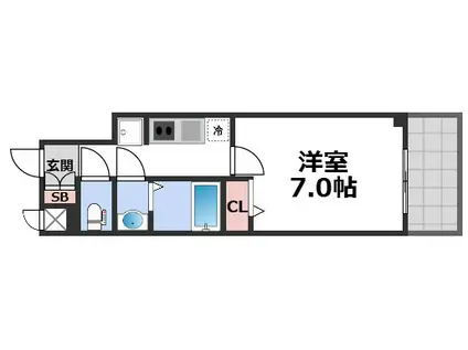 D.CLAREST玉造(1K/5階)の間取り写真