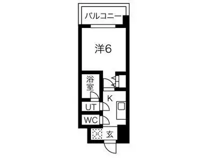 スプランディッド難波(1K/13階)の間取り写真