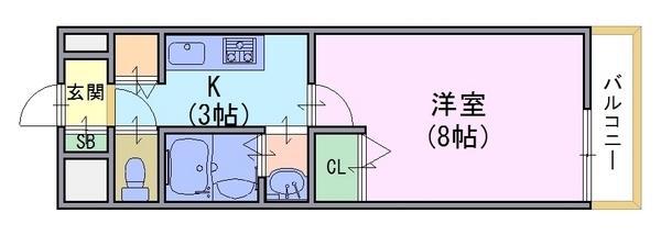 シーリアス(1K/1階)の間取り写真