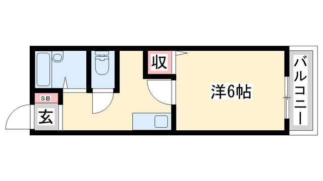 ベルセゾンミキ(1K/2階)の間取り写真
