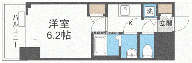 プレサンスOSAKA DOMECITYワンダー(1K/10階)の間取り写真