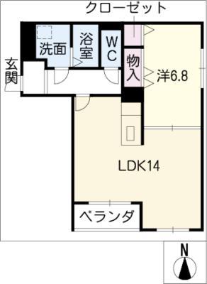 FORTUNA CAROTE(1LDK/2階)の間取り写真