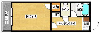 クレスト古市橋(1K/3階)の間取り写真