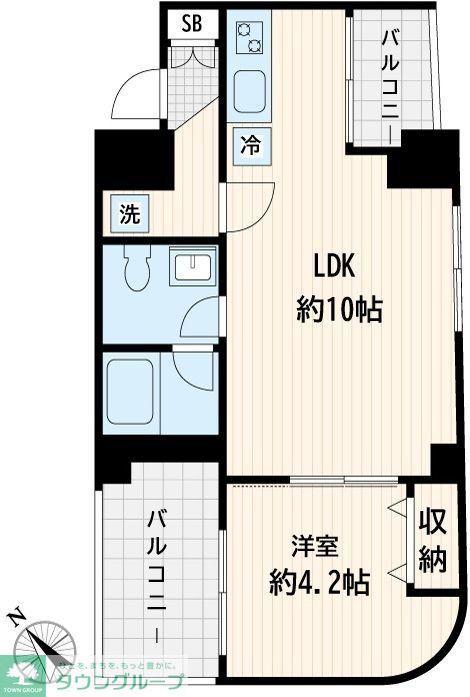 GRANDUO小石川(1LDK/7階)の間取り写真