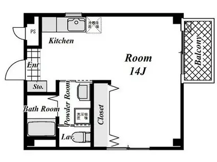 SUN HOUSE(ワンルーム/2階)の間取り写真