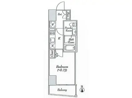 LUMIEC BUNKYO YUSHIMA(1LDK/8階)の間取り写真