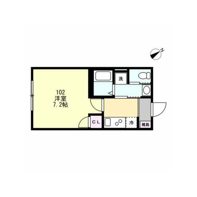 FELICE鵠沼海岸(1K/1階)の間取り写真