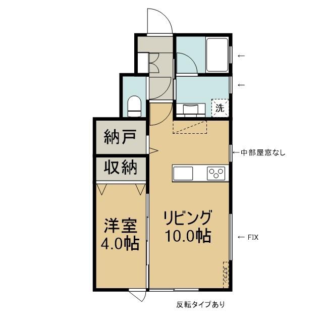ブリッジフィールド(1LDK/1階)の間取り写真