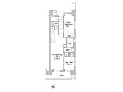 ドゥーエ西馬込(2LDK/6階)の間取り写真