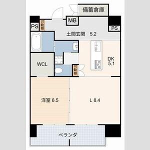 豊田駅前ビル(1LDK/12階)の間取り写真