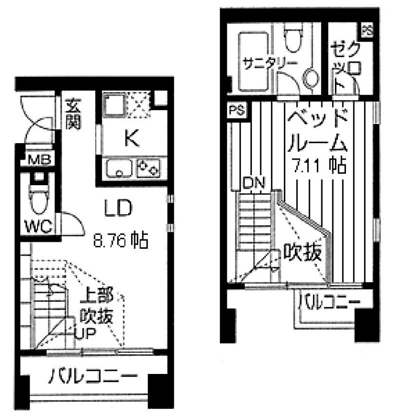 ネット伏見町(1LDK/4階)の間取り写真