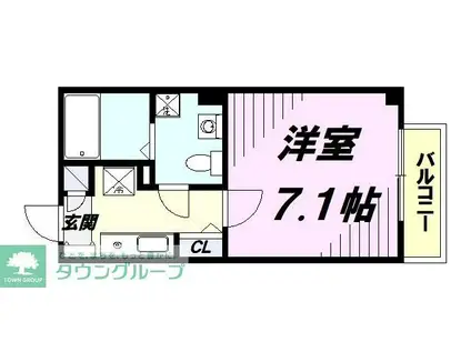 フォレント(1K/1階)の間取り写真