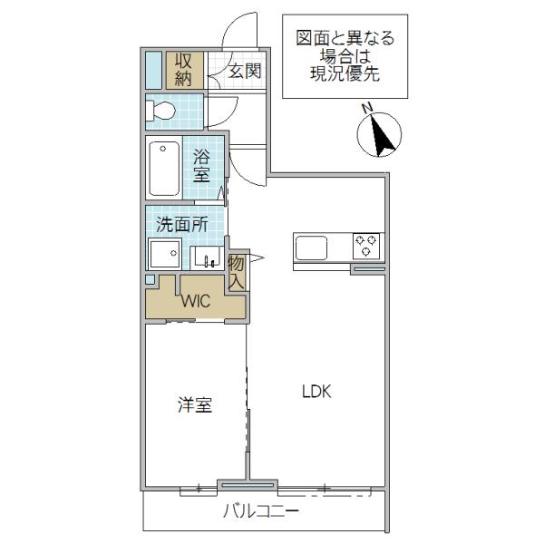 シャーメゾンYU(1LDK/1階)の間取り写真