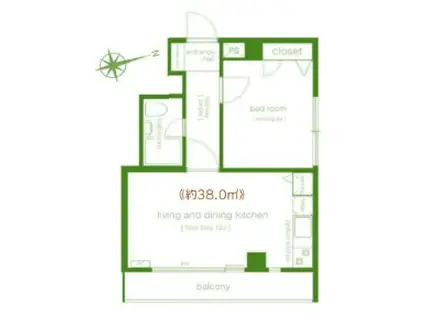 メゾン東麻布(1LDK/3階)の間取り写真