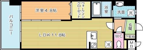 ビッグファミリー葛原II(1LDK/6階)の間取り写真