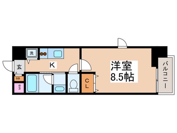 ムッシュヒロI21(1K/4階)の間取り写真