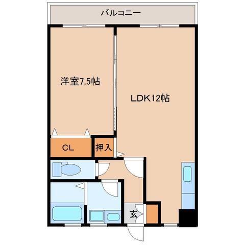 フォンティーヌIII(1LDK/2階)の間取り写真