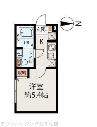 SAIL千住大橋(1K/1階)の間取り写真