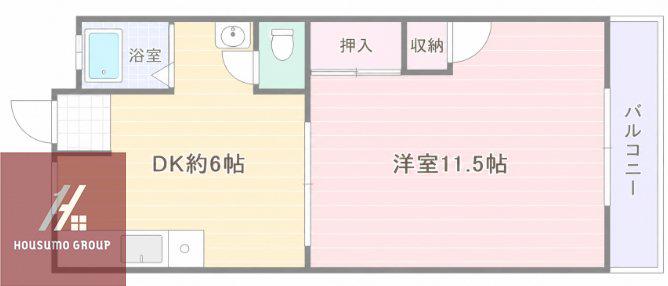 コーポ八千代(1DK/4階)の間取り写真
