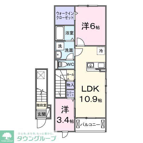 M・シャルマンローズG(2LDK/2階)の間取り写真