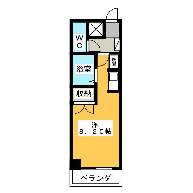 シャルム初生(ワンルーム/2階)の間取り写真
