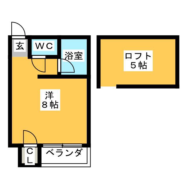 パプリカ渡辺通(ワンルーム/1階)の間取り写真