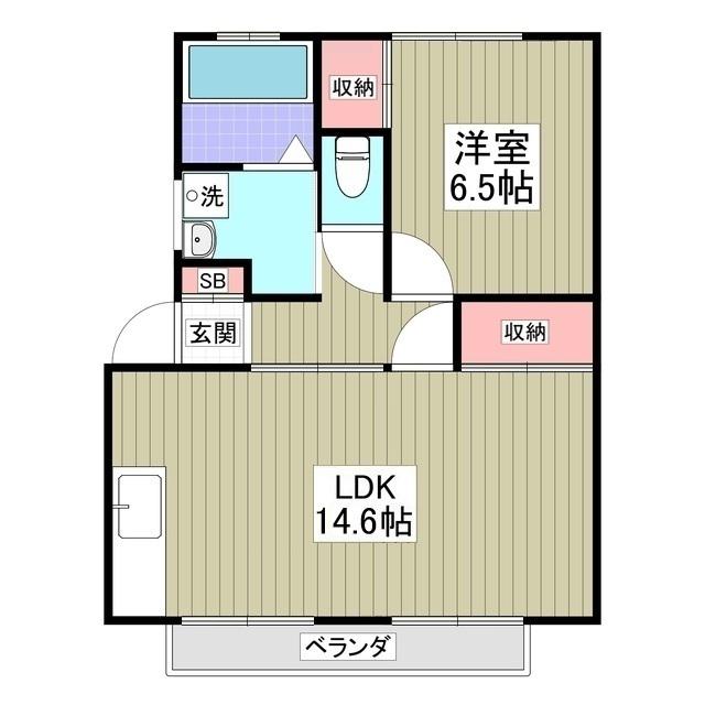 第二ひさごハイツ(1LDK/1階)の間取り写真
