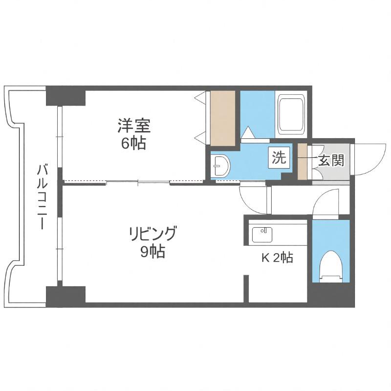 ティアラ豊平第二(1LDK/8階)の間取り写真
