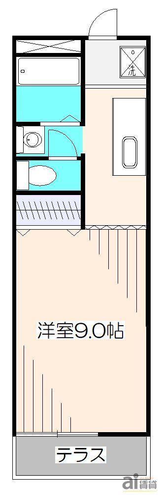 K・Yコーポ(1K/1階)の間取り写真