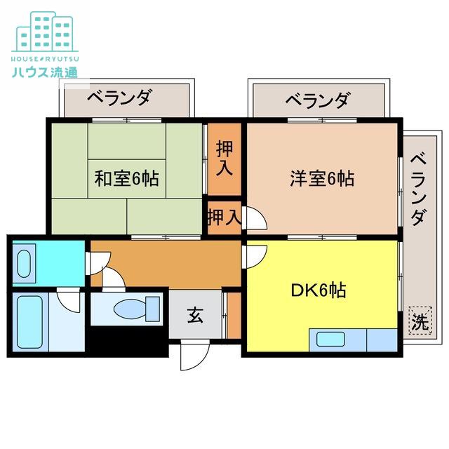 バウハウス 5(2DK/4階)の間取り写真